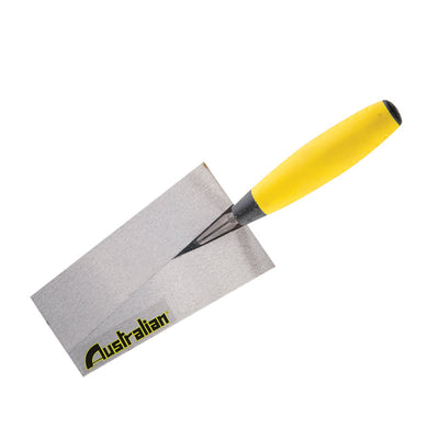 Cazzuola per muratore a punta quadra in acciaio temperato con manico antiscivolo