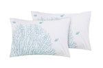 Set 2 federe coppia di federe bifaccia doubleface stampa digitale 100% cotone, Made in Italy CORALLI 3 PESCI AZZURRO / BIANCO - Vanita di raso