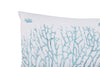 Set 2 federe coppia di federe bifaccia doubleface stampa digitale 100% cotone, Made in Italy CORALLI 3 PESCI AZZURRO / BIANCO - Vanita di raso