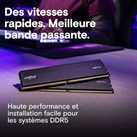 Memoria RAM - CRUCIAL - PRO DDR5 - 48 GB (2x24 GB) - DDR5-6000 - UDIMM CL48 (CP2K24G60C48U5)