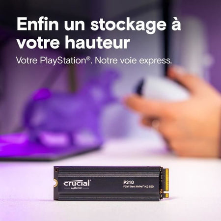CRUCIAL - P310 - SSD interno - 4 TB - PCIe Gen4 NVMe M.2 - Con dissipatore di calore - Velocità di lettura fino a 7100 MB/s - CT4000P310SSD5