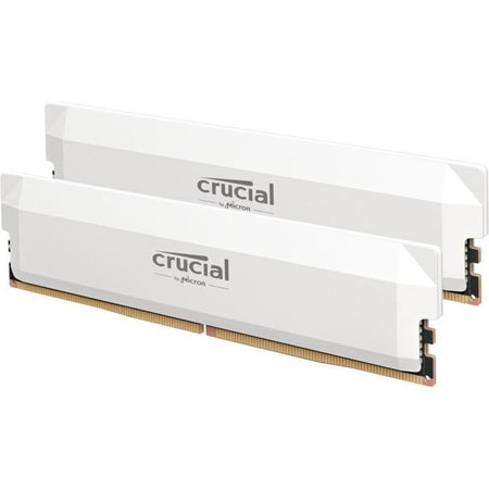 Memoria RAM CRUCIAL DDR5 PRO - Overclocking Edition - Kit 64 GB (2 x 32 GB) - 6000 MT/s - CL40 - UDIMM - Bianco