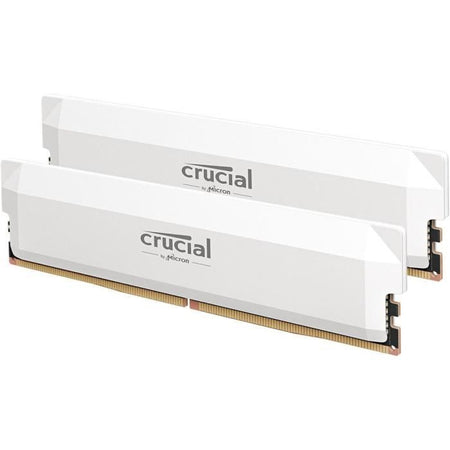 Memoria RAM CRUCIAL DDR5 PRO - Overclocking Edition - Kit 64 GB (2 x 32 GB) - 6000 MT/s - CL40 - UDIMM - Bianco