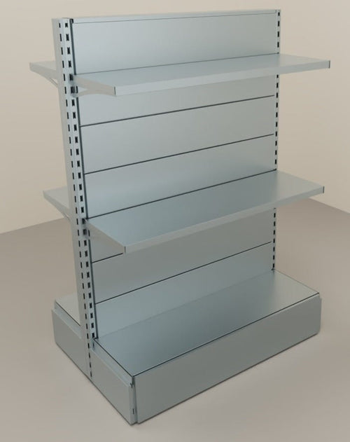 Scaffalatura di metallo zincato per arredare negozi a centro stanza cm. 100x40x140h