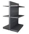 Scaffale da negozio in metallo verniciato nero ghisa centro stanza cm. 100x40x140h