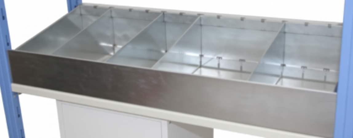 Cassettiera metallica a 5 separatori 120x30 cm VERNICIATA