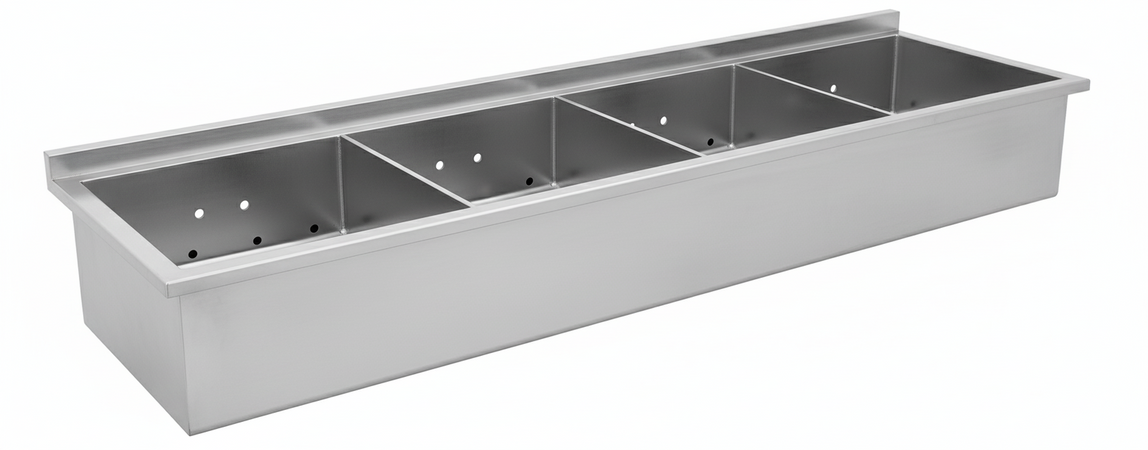 Cassettiera metallica a 4 separatori 91x40 cm ZINCATA