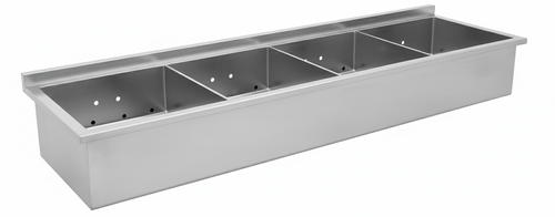 Cassettiera metallica a 4 separatori 91x40 cm ZINCATA