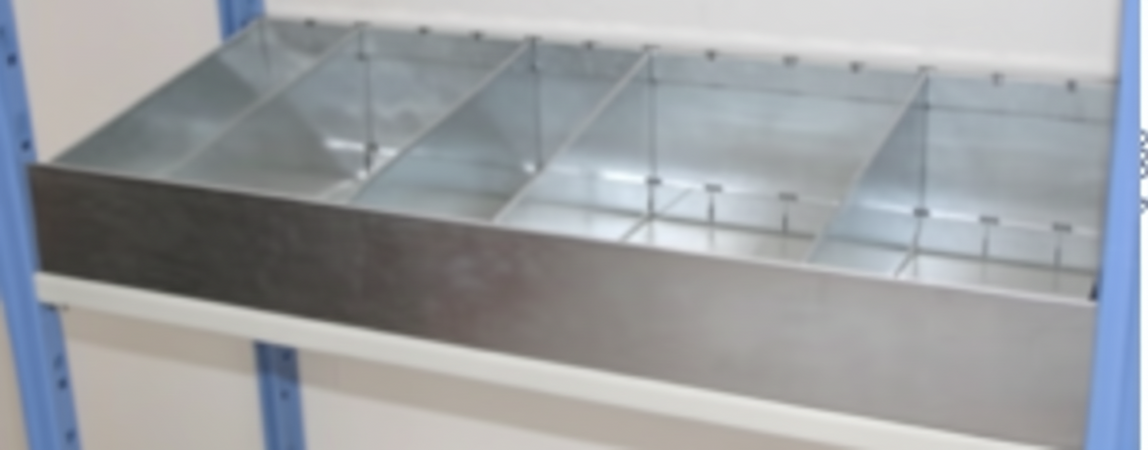 Cassettiera metallica a 4 separatori 91x50 cm ZINCATA