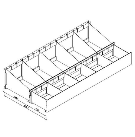 Cassettiera doppia zincata a 10 scomparti cm. 100x50