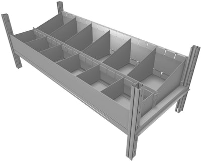Cassettiera doppia zincata a 12 scomparti cm. 120x50
