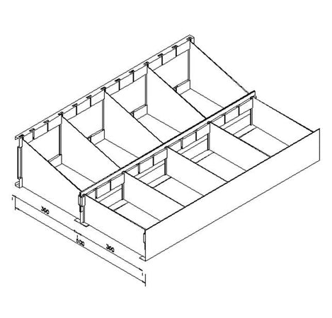 Cassettiera doppia zincata a 8 scomparti cm. 80x60