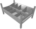 Cassettiera doppia zincata a 8 scomparti cm. 91x60
