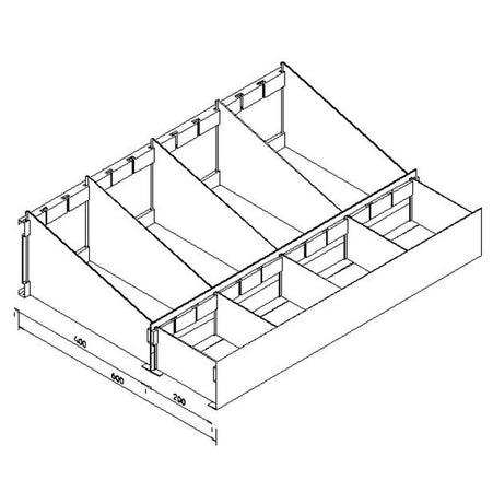 Cassettiera doppia zincata a 8 scomparti cm. 91x60