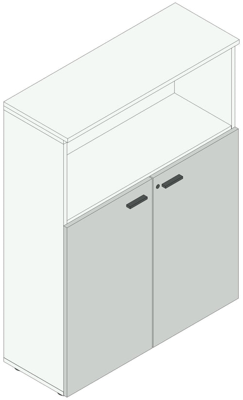 Armadio in legno ad ante battenti per ufficio cm. 90x33,7x117,6h