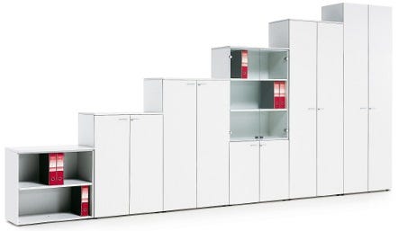 Armadio in legno ad ante battenti per ufficio cm. 90x33,7x117,6h