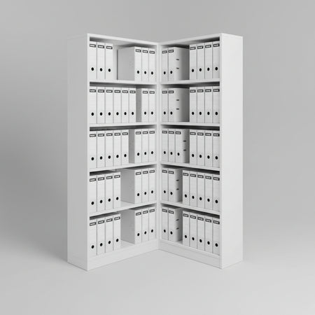 Armadio a giorno in melaminico con 4 ripiani da ufficio cm. 90x31,7x194,4h