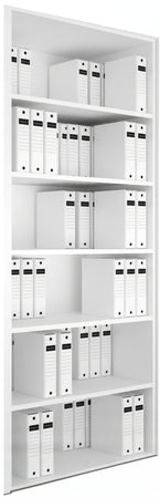 Armadio a giorno da ufficio in legno con 5 ripiani cm. 90x31,7x232,8h