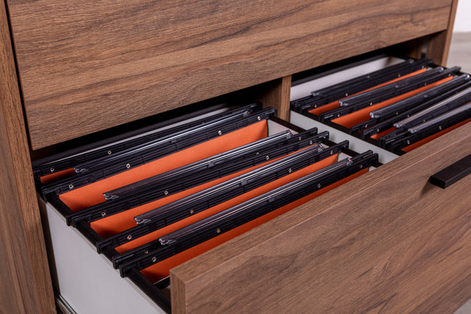 Cassettiera da ufficio Archivio con 2 cassetti per scrivania Da vinci Noce con chiave