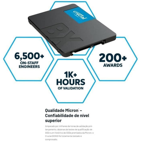 Crucial - Disco SSD interno - BX500 - 500 GB - 2,5 pollici (CT500BX500SD1)