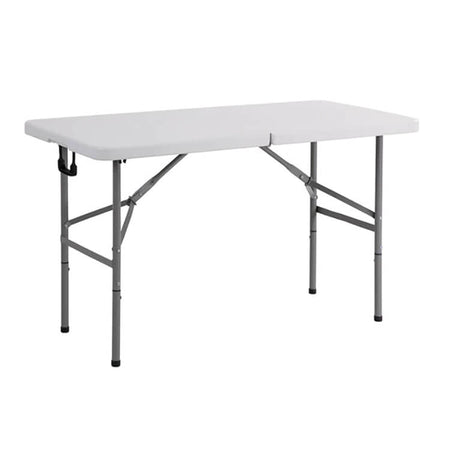 CATE - tavolo catering pieghevole salvaspazio in metallo e abs 120x60 Bianco