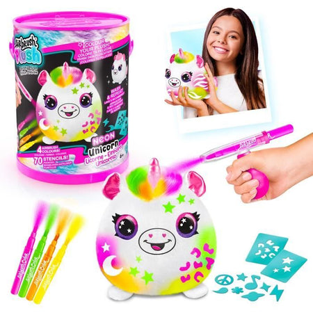 Canal Toys - Peluche aerografo - Fusto di peluche Squish al neon con punte in feltro e stencil - AIR 022
