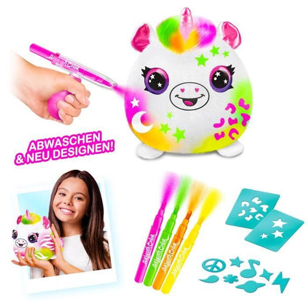 Canal Toys - Peluche aerografo - Fusto di peluche Squish al neon con punte in feltro e stencil - AIR 022