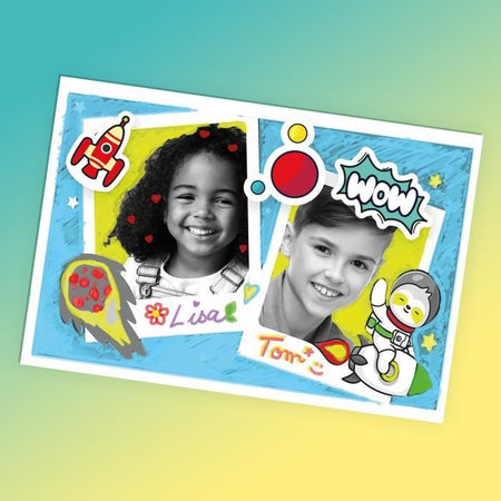 PHOTO CREATOR - Fotocamera a stampa istantanea Junior - Tema razzo - CLK 011 - Canal Toys