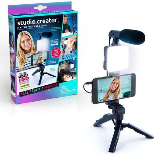 Kit Vlogging - Studio Creator - Kit podcast e vlogging con luce e microfono - INF 033 - GIOCHIO CANALI