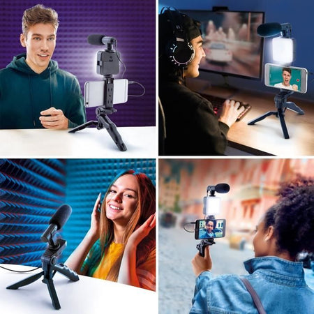 Kit Vlogging - Studio Creator - Kit podcast e vlogging con luce e microfono - INF 033 - GIOCHIO CANALI