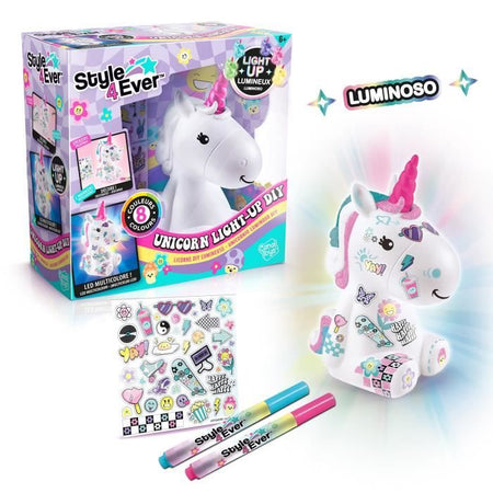 Canal Toys Style 4 Ever - Y2K Unicorno luminoso fai-da-te da decorare - Edizione da collezione - Hobby creativi per bambini - OFG 293