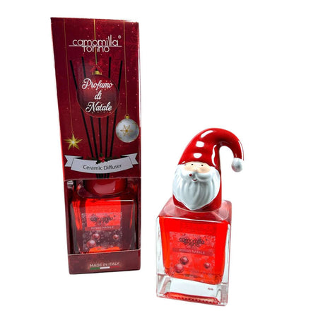Diffusore Natale Cubo 200ml Testa in Ceramica Babbo Natale