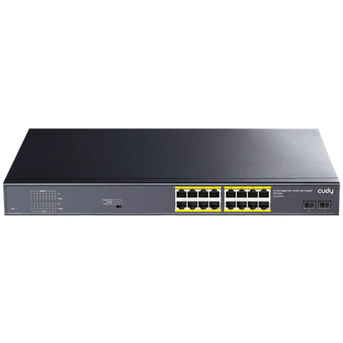 CUDY GS1020PS2 - 16-PORT GIGABIT POE+ SWITCH WITH 2 GIGABIT SFP PORTS 200W