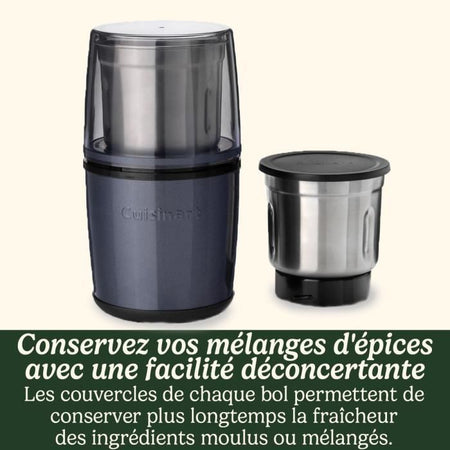 Macina spezie - CUISINART - Funzionamento a impulsi - 2 ciotole con coperchio - Blu notte