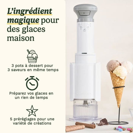 Gelatiera CUISINART - ICEFD10E - 250 W - 3 x 240 ml - Bianco