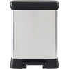 Pattumiera rettangolare - DECO BIN - CURVER - 50L - Design elegante - 39 x 29 x 51 cm - Grigio metallizzato