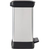 Pattumiera rettangolare - DECO BIN - CURVER - 50L - Design elegante - 39 x 29 x 51 cm - Grigio metallizzato
