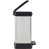 Pattumiera rettangolare - DECO BIN - CURVER - 50L - Design elegante - 39 x 29 x 51 cm - Grigio metallizzato