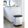 Pattumiera rettangolare - DECO BIN - CURVER - 50L - Design elegante - 39 x 29 x 51 cm - Grigio metallizzato