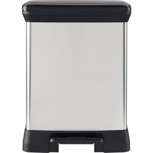 Pattumiera rettangolare - DECO BIN - CURVER - 50L - Design elegante - 39 x 29 x 51 cm - Grigio metallizzato