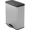 Pattumiera rettangolare - DECO BIN - CURVER - 65L - Design moderno - 49 x 29 x 61 cm - Grigio metallizzato
