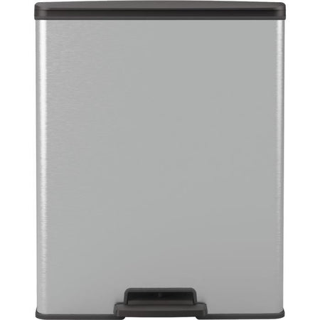 Pattumiera rettangolare - DECO BIN - CURVER - 65L - Design moderno - 49 x 29 x 61 cm - Grigio metallizzato