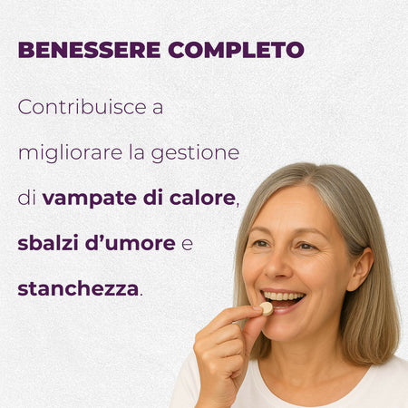 Integratore Menopausa Peso con Salvia e Trifoglio Rosso – Riduce Vampate di Calore, Supporta il Benessere Ormonale e l’Equilibrio Psicofisico | AlohaLabs 60 Compresse