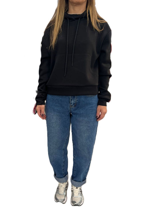 GCDS FELPA LOGO TAPE SCOUBA HOODIE da donna