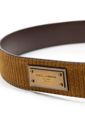 Dolce & Gabbana Cintura Con Logo in Velluto Dolce & gabbana da uomo