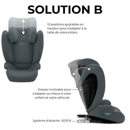 Soluzione automatica B I -fix in acciaio grigio cybex - gruppo 2/3 - grigio