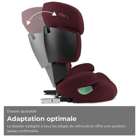 Seggiolino auto CYBEX Solution X i-Fix - Da 3 a 12 anni - Rumba Rosso