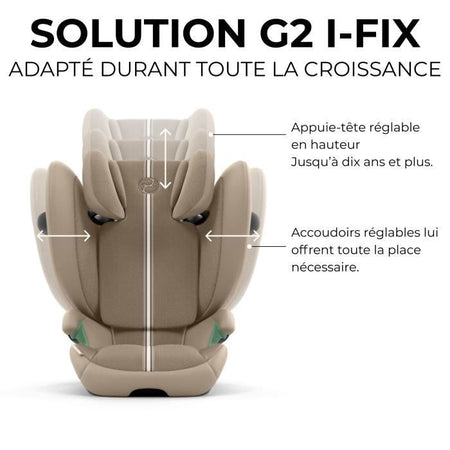 Seggiolino auto - CYBEX - Solution G2 i-Fix Plus Tessuto - Grigio pietra