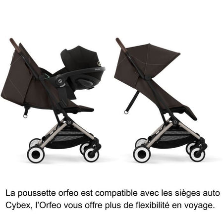 CYBEX - Passeggino ultracompatto e confortevole - ORFEO - 4 ruote - Marrone cioccolato