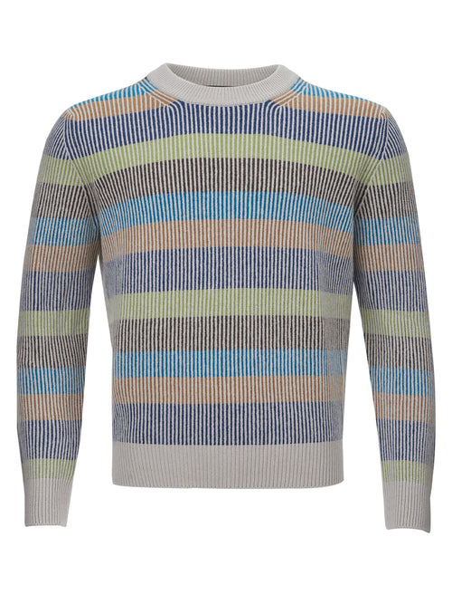Gran Sasso Maglione Girocollo Multicolor in Cashmere da uomo